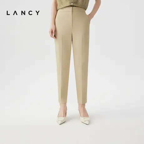 LANCY/朗姿2024夏季新款气质通勤职业直筒西装裤女高腰修身萝卜裤商品大图