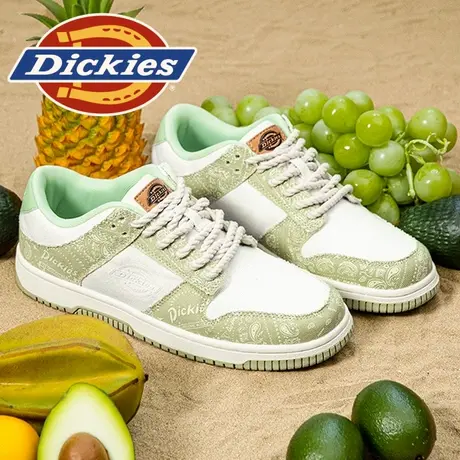 Dickies牛油果绿休闲板鞋男春秋潮流帆布鞋腰果花男鞋增高鞋子男商品大图