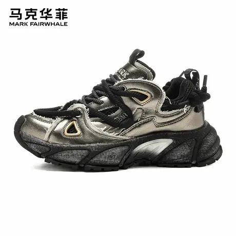 马克华菲夏季新款黑色老爹鞋男潮牌运动休闲高级感爆款厚底港风商品大图