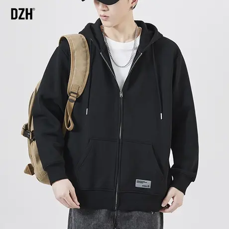 男士连帽衫运动外套潮牌男春秋款休闲开衫卫衣连帽潮牌男装情侣装商品大图