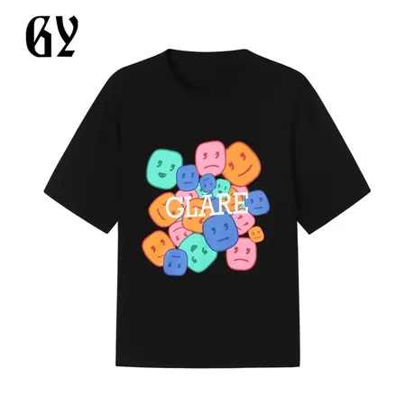 雅戈尔奥莱 GY男装夏季趣味印花微落肩廓形舒适亲肤男士短袖商品大图