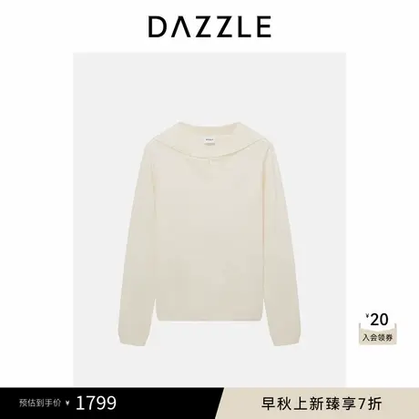 DAZZLE 地素毛衣冬季白色羊毛羊绒混纺套头小上衣针织衫图片