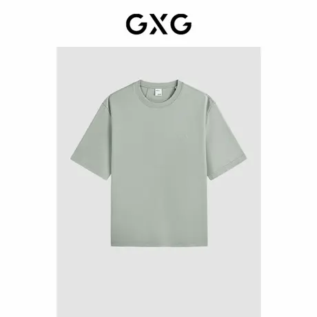 【X】GXG男装灰绿简约休闲短袖T恤24年春GFX14401221商品大图