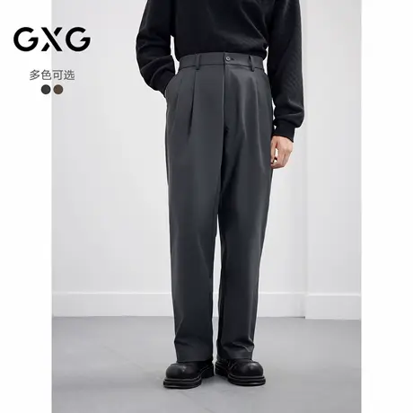 25秋季新品 GXG男装简约休闲长裤西裤直筒弹力通勤风休闲男裤商品大图