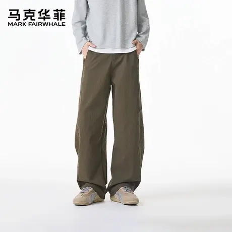 马克华菲美式潮牌直筒垂感休闲裤男士春秋宽松百搭阔腿运动长裤子商品大图