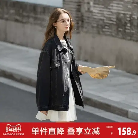 唐狮2026秋季新款女牛仔外套潮流韩版设计感小众女士上衣宽松爆款图片