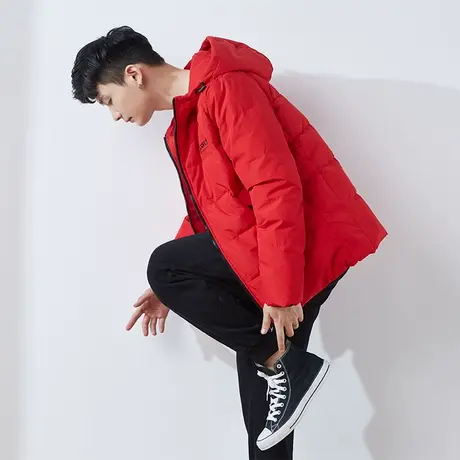 [商场同款]唐狮冬季羽绒服男时尚左胸印花短款羽绒服休闲喜庆外图片