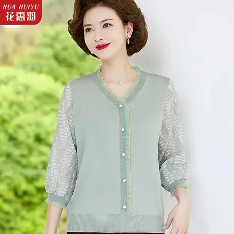 年轻妈妈春装针织衫2023新款气质洋气长袖小衫中老年女装春秋上衣图片