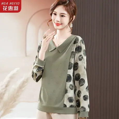 妈妈秋装2023新款长袖洋气中年人秋季针织小衫中老年女士春秋上衣商品大图