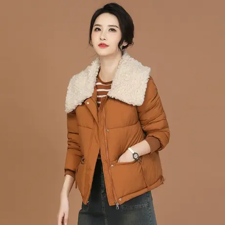 韩潮袭人娃娃毛领长袖棉服外套女冬季新款棉衣减龄棉袄面包服图片