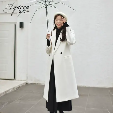 毛呢外套女中长款秋冬季加厚新款韩系气质时尚高级感显瘦呢子大衣商品大图