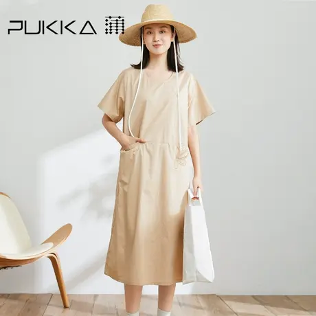 蒲牌时装周秀轻工装风连衣裙女2022夏季新款宽松气质别致惊艳裙子图片
