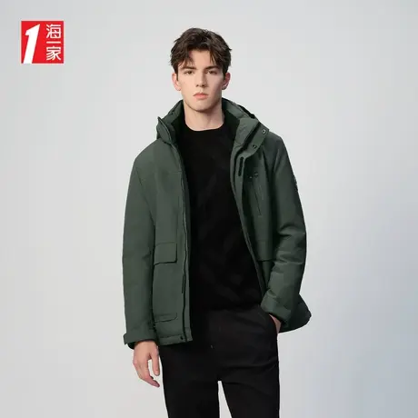 海一家保暖舒适鹅绒服冬季简约休闲青春活力青少年男士羽绒服图片