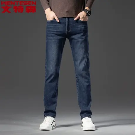 秋季新款男士直筒牛仔裤青年潮牌时尚男裤韩版潮流修身男款长裤子商品大图