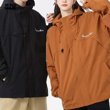 情侣美式冲锋衣外套男秋季潮高级感情侣装2024年新款工装机能夹克商品大图