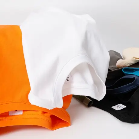 2023新款男士短袖t恤衣服纯色夏季白色体恤短袖打底衫春夏款上衣商品大图