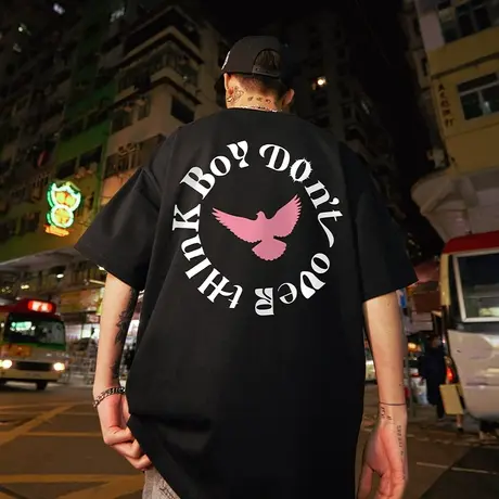 Nuthink美式潮牌和平鸽短袖宽松潮流美潮T恤男潮情侣半袖上衣春季商品大图