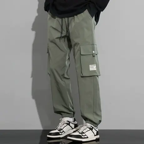 冲锋裤男春秋季新款美式宽松束脚工装长裤男士潮牌户外休闲运动裤图片