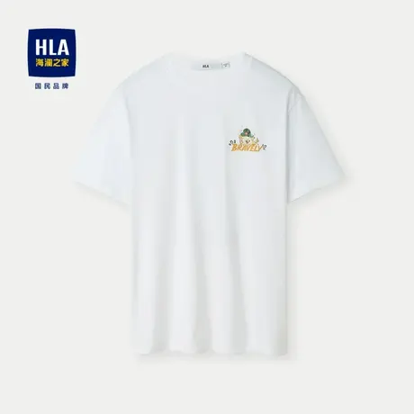 HLA/海澜之家圆领短袖t恤2024春夏新款凉感吸湿排汗微弹短t男商品大图