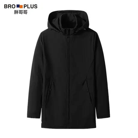 胖哥哥大码男士防风加绒外套  加肥加大胖子休闲宽松冬季新款棉服商品大图