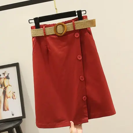 休闲女裤裙2021夏季新款中裙时尚松紧腰阔腿裤五分裤直筒半身裙裤图片