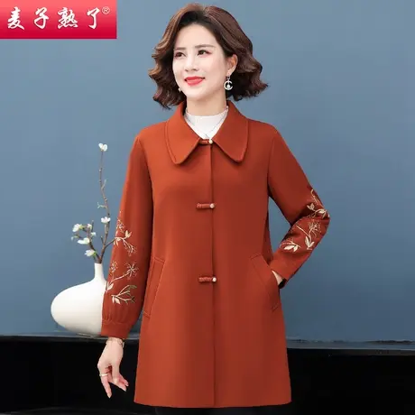 妈妈春装新款外套短款小个子风衣大2023秋阔太太洋气中老年人女装商品大图