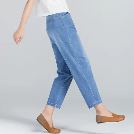 妈妈牛仔裤女夏季薄款宽松九分萝卜老爹裤2023新款裤子哈伦女裤夏商品大图
