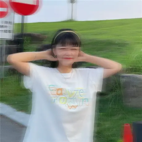 原创温柔风盐系少女新款韩版ulzzang纯棉短袖T恤上衣ins百搭宽松图片