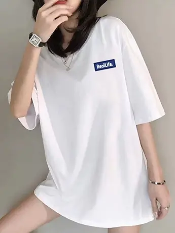 ins超火米奇t恤女白色短袖仿棉百搭2023春夏新款韩版正肩休闲上衣商品大图