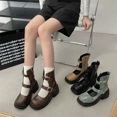 镂空透气凉靴2023新款夏季薄款小众配裙子马丁靴厚底甜酷风短靴子图片