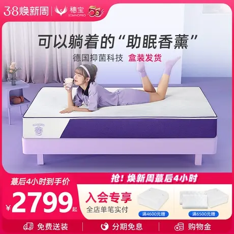 穗宝床垫独立弹簧席梦思抗菌防螨慢回弹记忆棉偏软加厚22cm 奶砖商品大图