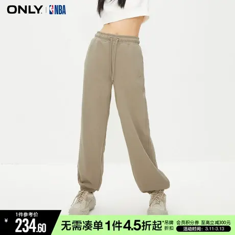 ONLYNBA联名款学院风字母满印系带束脚休闲裤女|12331D005商品大图