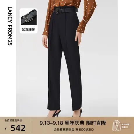 朗姿通勤职业正装复古直筒高腰显瘦气质女裤2023春秋季新款西装裤商品大图