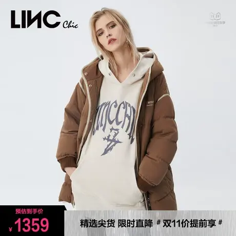LINC金羽杰羽绒服女2023冬新款反季专柜中长款面包服女款断码清仓商品大图