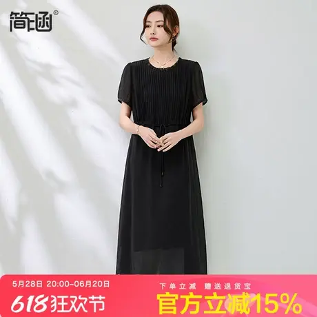 简涵轻奢高端品质大码女装连衣裙2025夏季新款胖mm宽松显瘦遮肉裙商品大图