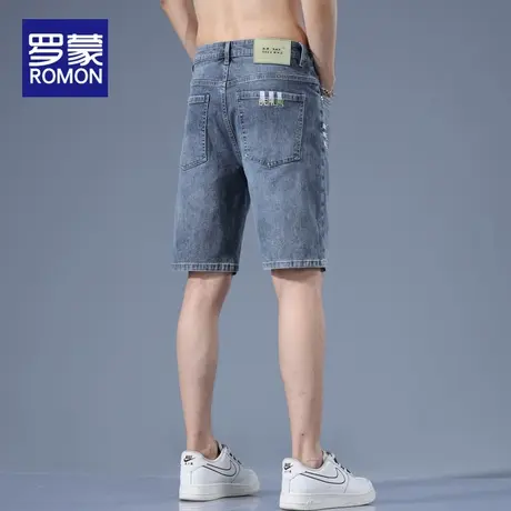 罗蒙夏季薄款牛仔短裤男士弹力宽松五分裤子2025夏天潮牌休闲中裤图片