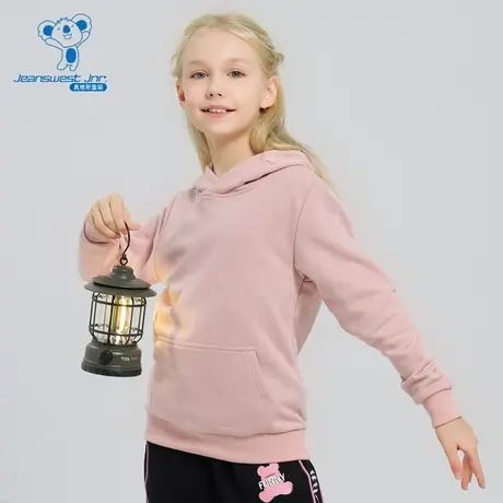 KD真维斯童装2025秋季新款男女童同款印花连帽长袖T恤卫衣商品大图