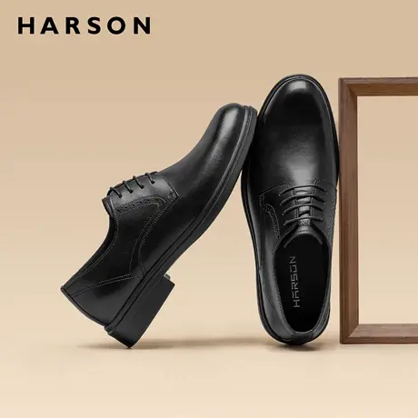 哈森西装男鞋商务正装男士高级感英伦皮鞋低帮德比鞋新郎结婚皮鞋商品大图