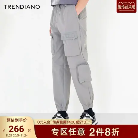 TRENDIANO潮牌官方新款春季男装卫裤裤子多口袋工装裤3NC1061740图片