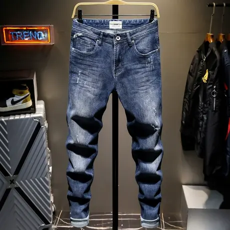 春夏款高端牛仔裤男直筒宽松男士休闲长裤子男夏季韩版潮流百搭款商品大图