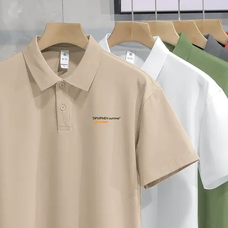 短袖t恤男翻领珠地棉polo衫冰丝凉感有领上衣服保罗潮牌夏季半袖图片