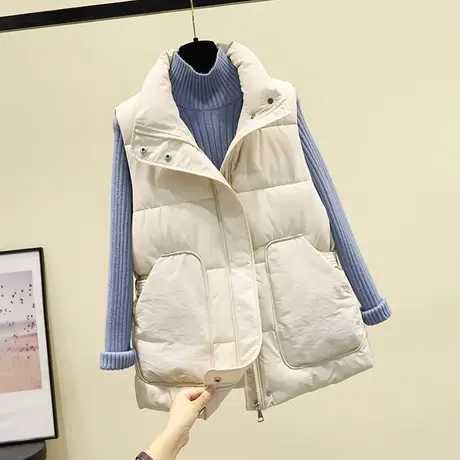 羽绒棉马甲学生韩版女秋冬短款2023新款宽松背心坎肩外穿马夹外套图片