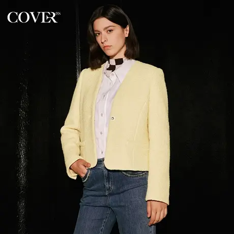 COVER冬季羊毛金丝圈圈毛呢小香风外套图片