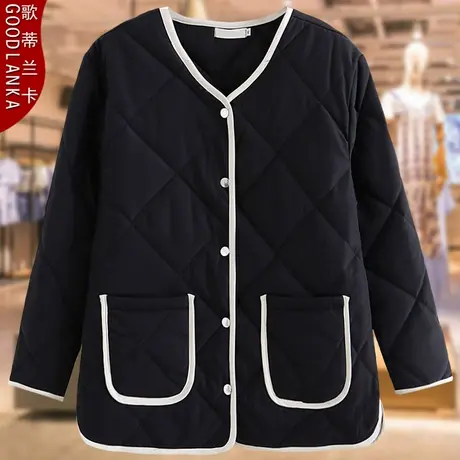 中年妈妈装秋冬装轻薄款棉衣洋气时尚棉服加肥加大码女小香风外套商品大图