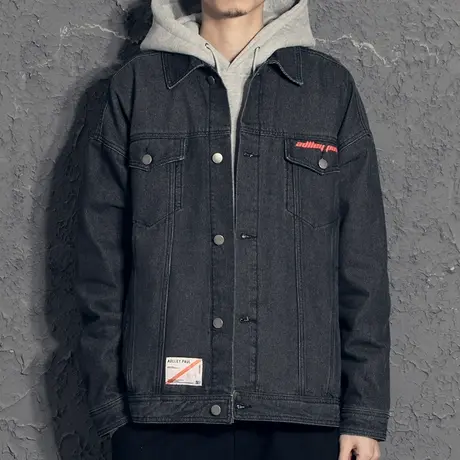 奕飏印花宽松牛仔外套男韩版潮流上衣男士夹克春秋款2020新款衣服图片