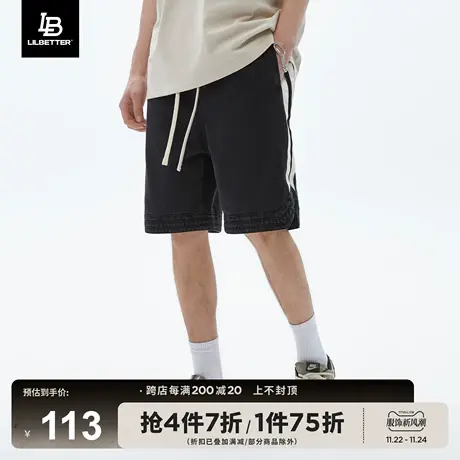 Lilbetter短裤男水洗美式牛仔裤高街裤子新款潮流中裤宽松五分裤商品大图