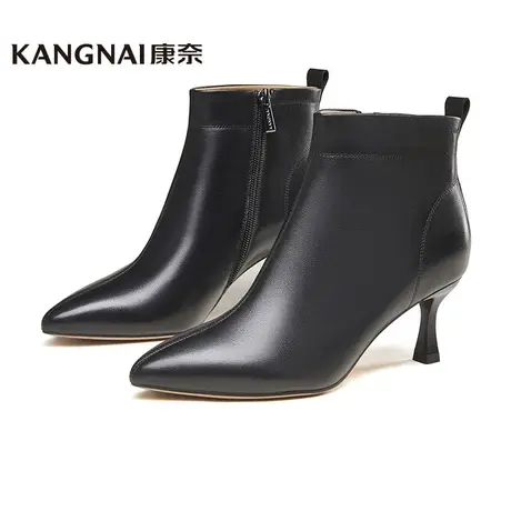 康奈女靴商场同款真皮冬季新款时装靴子高跟通勤气质皮靴11138024图片