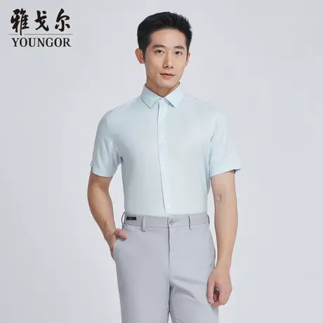 雅戈尔奥莱 商场同款男士短袖衬衫新款官方正品商务休闲短袖衬衫商品大图