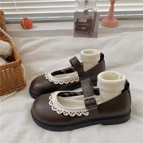 日系jk制服小皮鞋女2024夏季薄款玛丽珍复古配裙子洛丽塔梅露露鞋图片