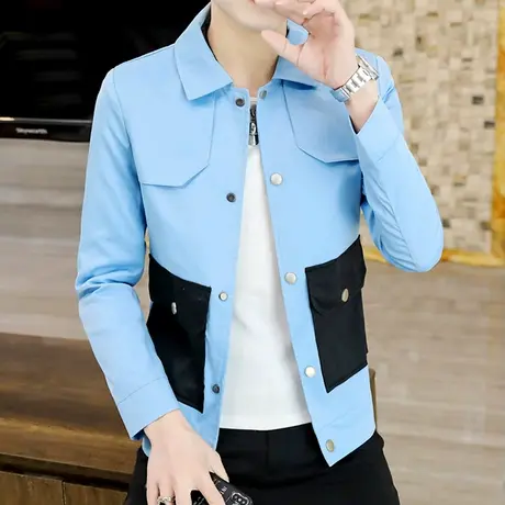 外套男夹克春秋季薄款工装衣服ins潮流秋装男士韩版个性帅气休闲商品大图